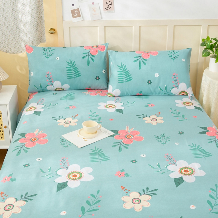 91家纺网 家纺一手货源 找家纺 棉乐町家居 2025新款爆款印花老粗布床单系列 恬静