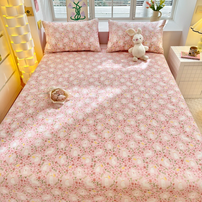 91家纺网 家纺一手货源 找家纺 清雅福 2024新款全棉13372小清新单床单 恋语