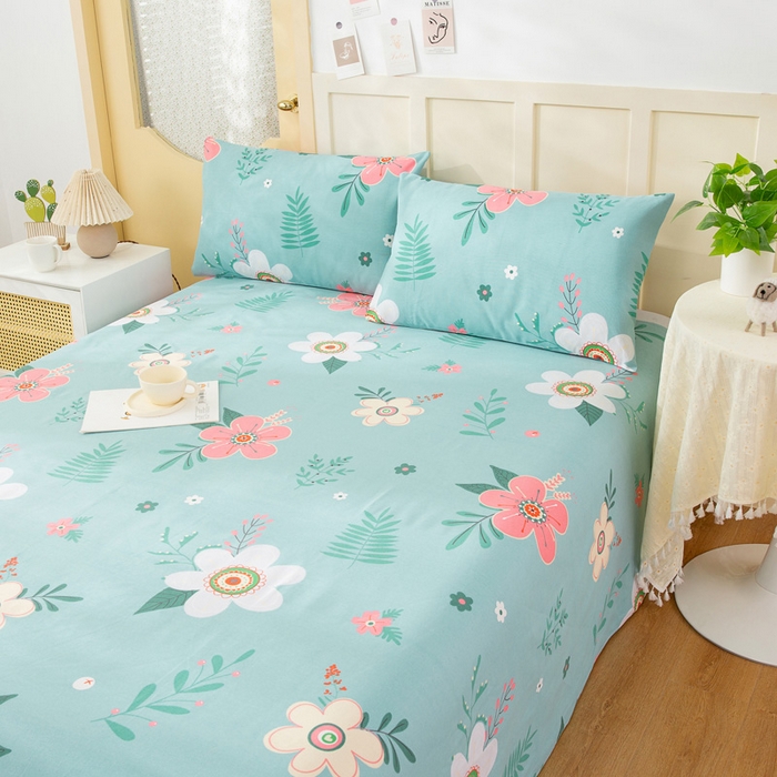 91家纺网 家纺一手货源 找家纺 棉乐町家居 2025新款爆款印花老粗布床单系列 恬静