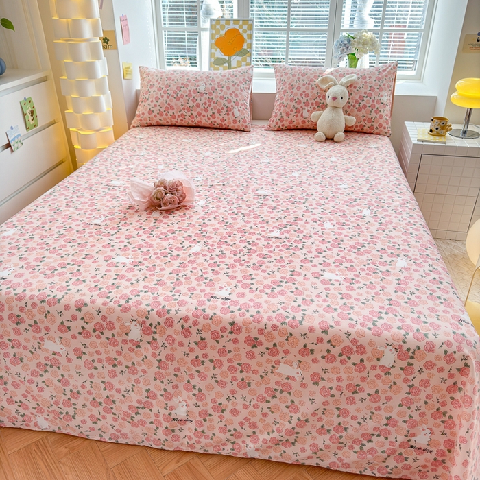 91家纺网 家纺一手货源 找家纺 清雅福 2024新款全棉13372小清新单床单 遇见浪漫