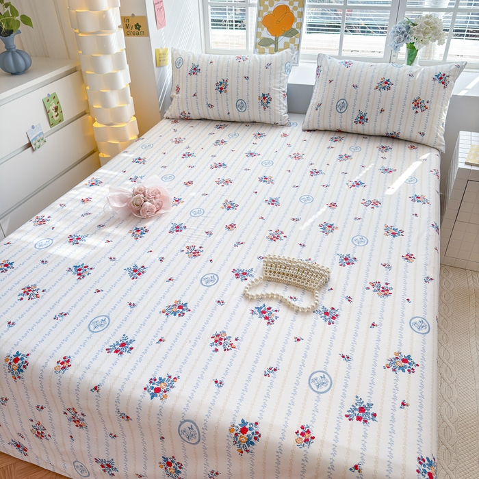 91家纺网 家纺一手货源 找家纺 清雅福 2024新款全棉13372小清新单床单 伯爵夫人