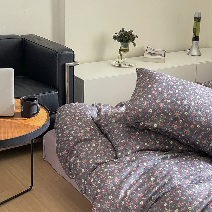 91家纺网 家纺一手货源 找家纺 窝米 2024春季新品全棉双层纱系列四件套 香菲儿