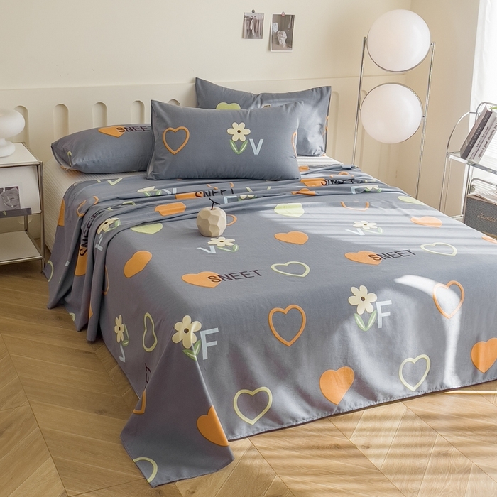 91家纺网 家纺一手货源 找家纺 棉乐町家居 2025新款爆款印花老粗布床单系列 染心