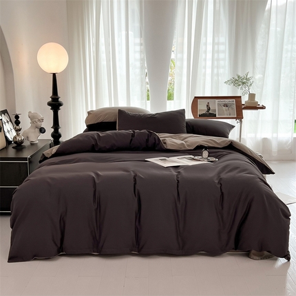 91家纺网 家纺一手货源 找家纺 （总）多品家纺 2024新款全棉纯色双拼四件套