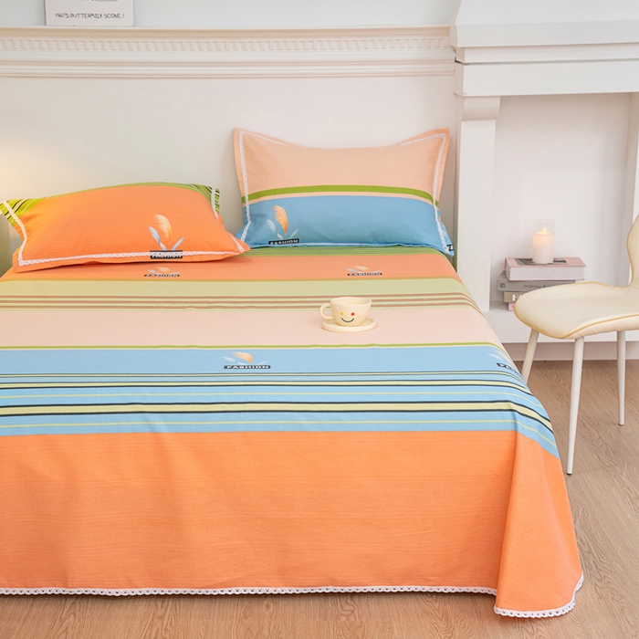 91家纺网 家纺一手货源 找家纺 棉乐町家居 2025新款花边老粗布印花床单系列 浪漫巴黎