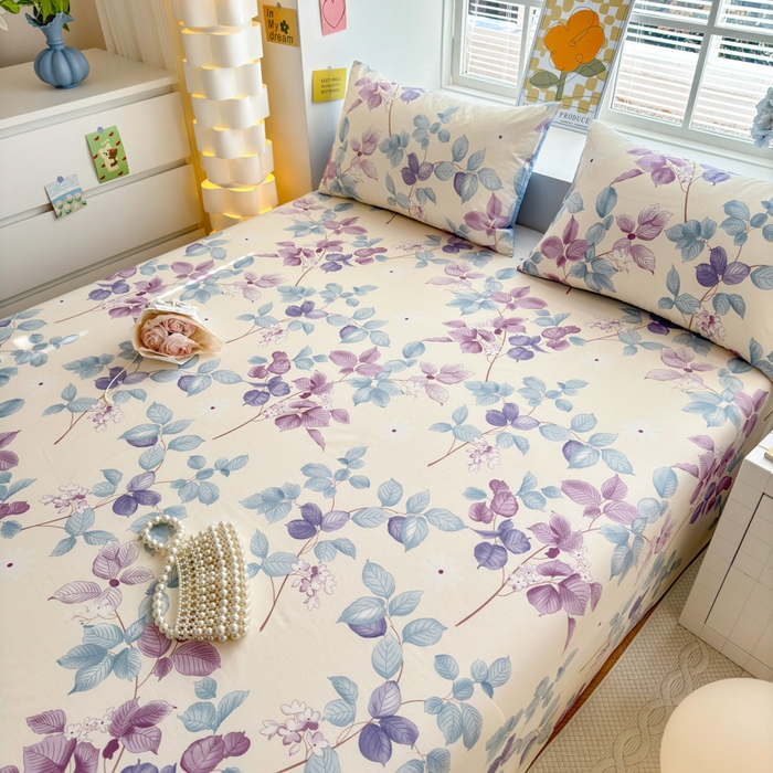 91家纺网 家纺一手货源 找家纺 清雅福 2024新款全棉13372小清新单床单 牡丹亭