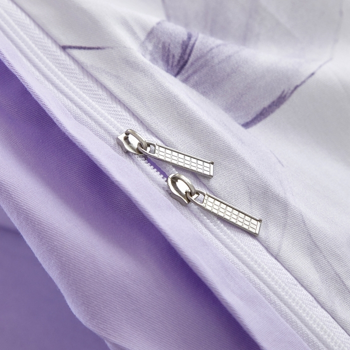 91家纺网 家纺一手货源 找家纺 启航家居 2025春夏全棉铂金棉数码印花四件套 步步生莲紫