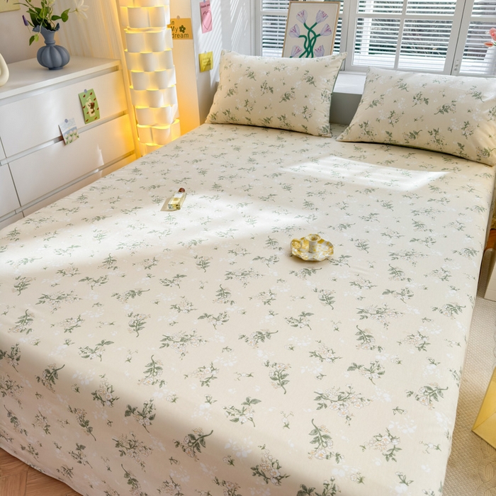 91家纺网 家纺一手货源 找家纺 清雅福 2024新款全棉13372小清新单床单 茶艺