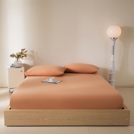 91家纺网 家纺一手货源 找家纺 卧趣家纺 2024新品A类全棉长绒棉单品床笠 琥珀红