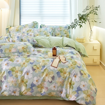 91家纺网 家纺一手货源 找家纺 （总）启航家居 2025春夏全棉铂金棉数码印花四件套