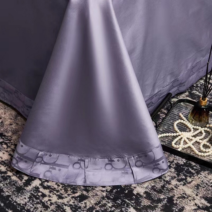 91家纺网 家纺一手货源 找家纺 卡迪亚家纺 2024新款180支长绒棉提花四件套 优雅紫