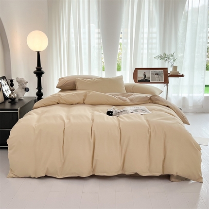 91家纺网 家纺一手货源 找家纺 （总）多品家纺 2024新款全棉纯色双拼四件套