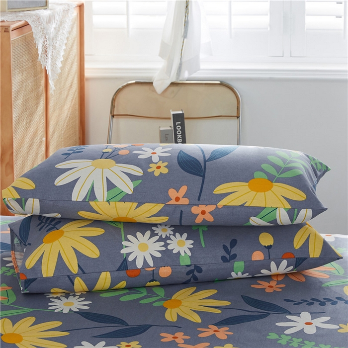 91家纺网 家纺一手货源 找家纺 棉乐町家居 2025新款爆款印花老粗布床单系列 温晨花语