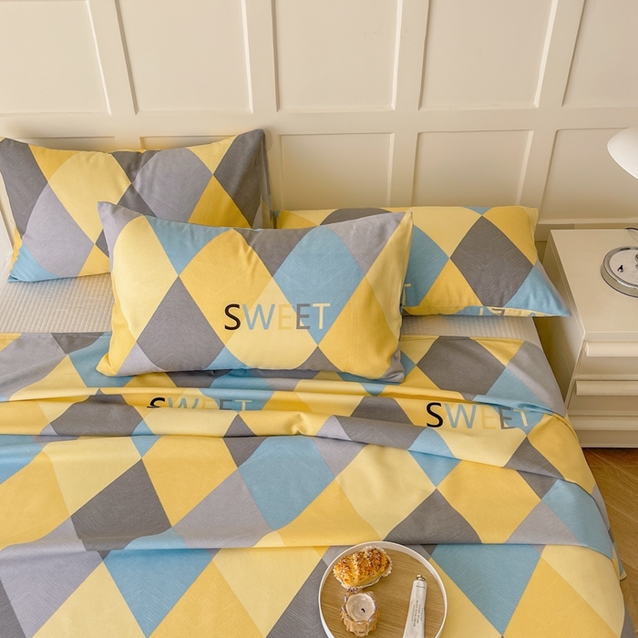 91家纺网 家纺一手货源 找家纺 棉乐町家居 2025新款爆款印花老粗布床单系列 忘川