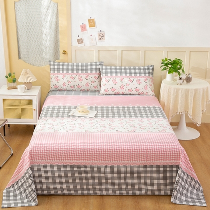 91家纺网 家纺一手货源 找家纺 棉乐町家居 2025新款爆款印花老粗布床单系列 小清新