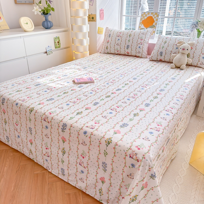 91家纺网 家纺一手货源 找家纺 清雅福 2024新款全棉13372小清新单床单 枝间梦