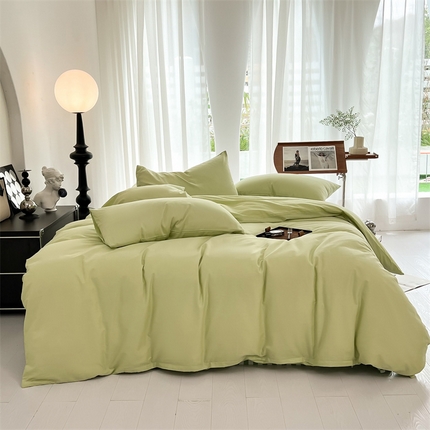 91家纺网 家纺一手货源 找家纺 多品家纺 2024新款全棉纯色双拼四件套 竹月