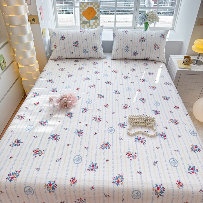 91家纺网 家纺一手货源 找家纺 清雅福 2024新款全棉13372小清新单床单 伯爵夫人