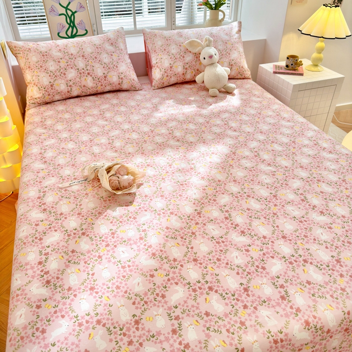 91家纺网 家纺一手货源 找家纺 清雅福 2024新款全棉13372小清新单床单 恋语