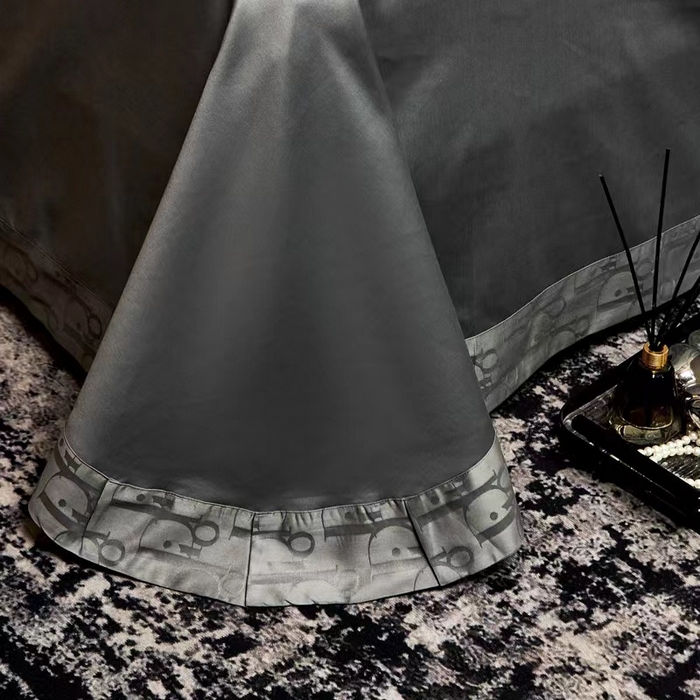 91家纺网 家纺一手货源 找家纺 卡迪亚家纺 2024新款180支长绒棉提花四件套 太空灰