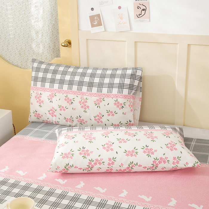 91家纺网 家纺一手货源 找家纺 棉乐町家居 2025新款爆款印花老粗布床单系列 小清新