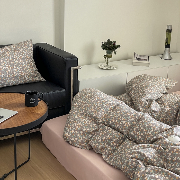 91家纺网 家纺一手货源 找家纺 窝米 2024春季新品全棉双层纱系列四件套 朝霞