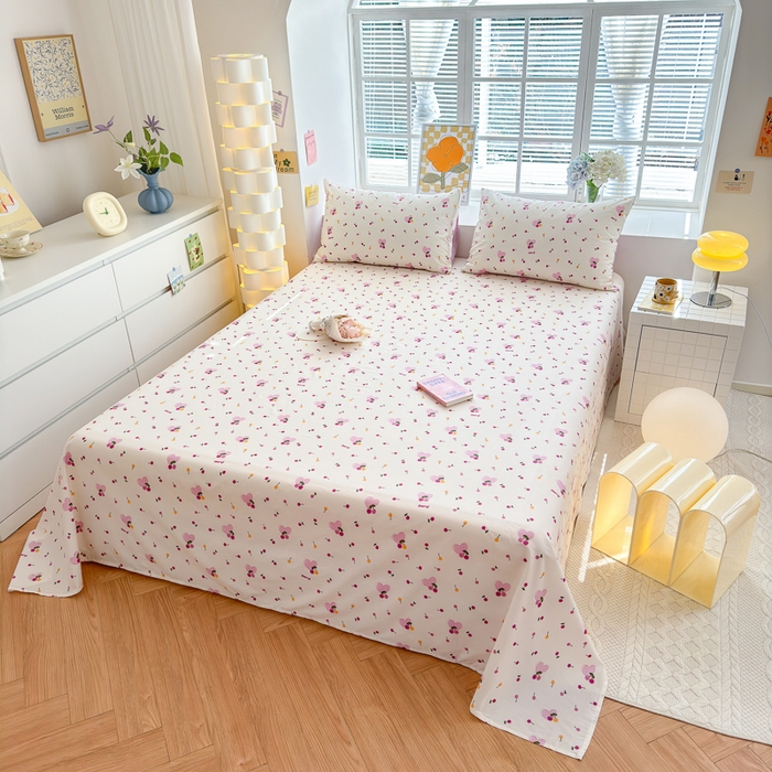 91家纺网 家纺一手货源 找家纺 （总）清雅福 2024新款全棉13372小清新单床单