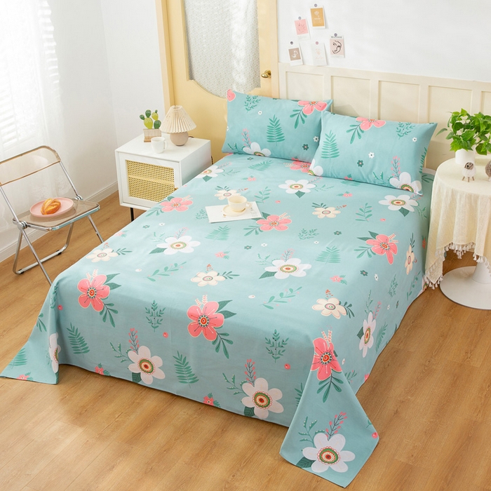 91家纺网 家纺一手货源 找家纺 棉乐町家居 2025新款爆款印花老粗布床单系列 恬静