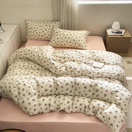 91家纺网 家纺一手货源 找家纺 （总）窝米 2024春季新品全棉双层纱系列四件套