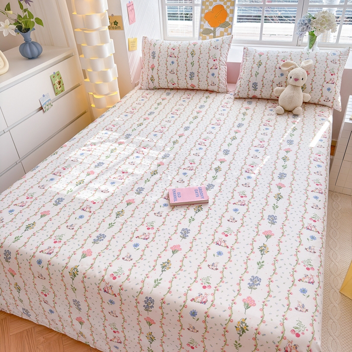 91家纺网 家纺一手货源 找家纺 清雅福 2024新款全棉13372小清新单床单 枝间梦