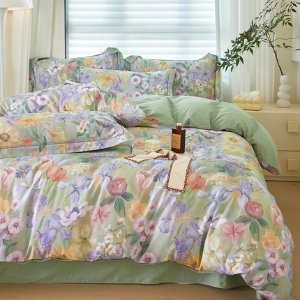 91家纺网 家纺一手货源 找家纺 （总）启航家居 2025春夏全棉铂金棉数码印花四件套