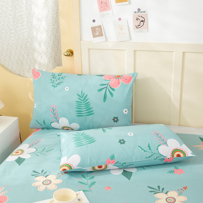 91家纺网 家纺一手货源 找家纺 棉乐町家居 2025新款爆款印花老粗布床单系列 恬静