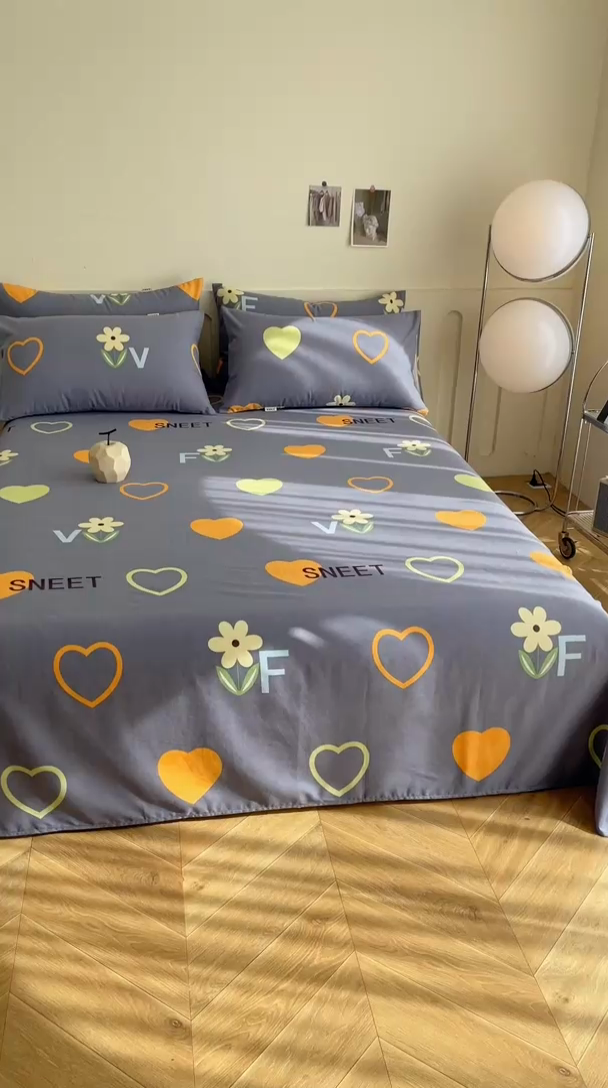 91家纺网 家纺一手货源 找家纺 棉乐町家居 2025新款爆款印花老粗布床单系列 染心