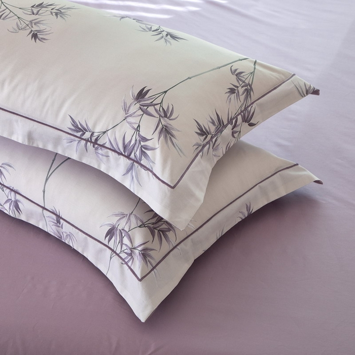 91家纺网 家纺一手货源 找家纺 启航家居 2025春夏全棉铂金棉数码印花四件套 宫墙柳紫