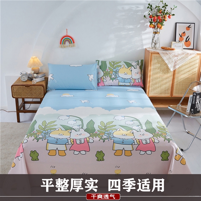 91家纺网 家纺一手货源 找家纺 棉乐町家居 2025新款爆款印花老粗布床单系列 沐恋