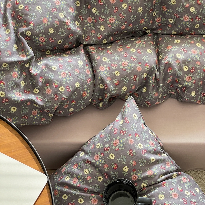 91家纺网 家纺一手货源 找家纺 窝米 2024春季新品全棉双层纱系列四件套 香菲儿