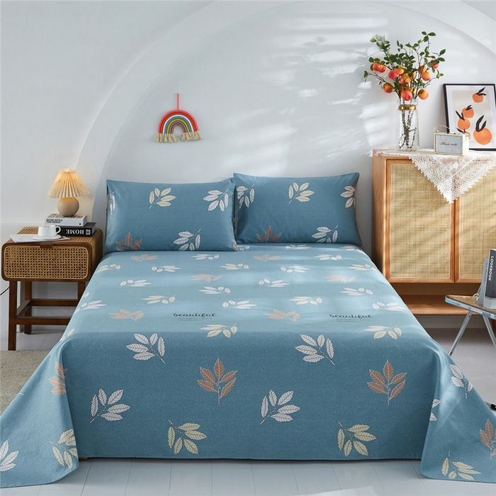 91家纺网 家纺一手货源 找家纺 棉乐町家居 2025新款爆款印花老粗布床单系列 深秋季节