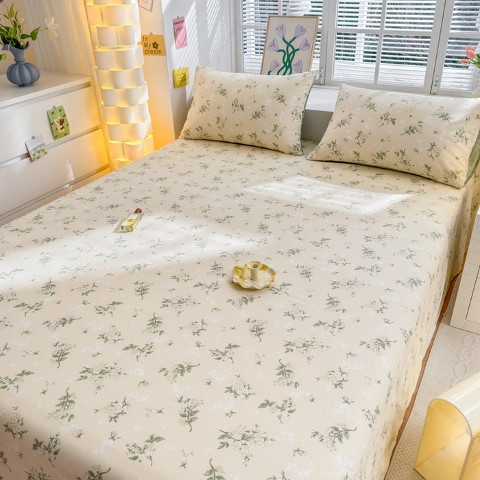 91家纺网 家纺一手货源 找家纺 清雅福 2024新款全棉13372小清新单床单 茶艺