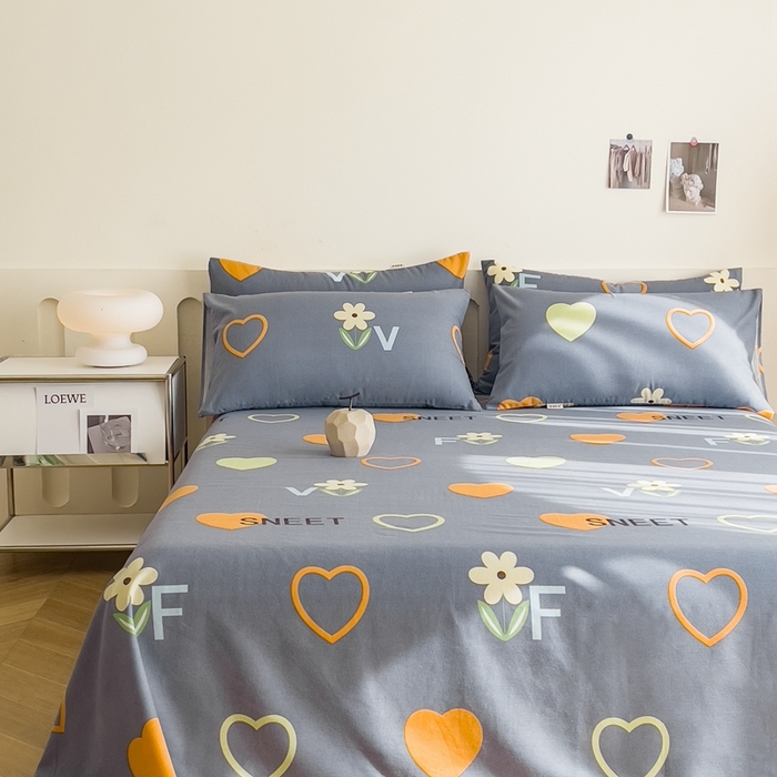 91家纺网 家纺一手货源 找家纺 棉乐町家居 2025新款爆款印花老粗布床单系列 染心