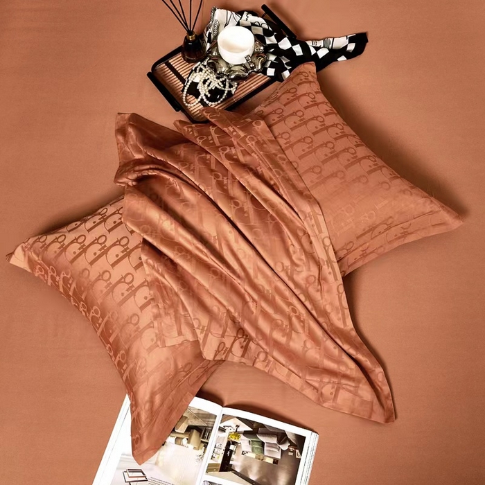 91家纺网 家纺一手货源 找家纺 卡迪亚家纺 2024新款180支长绒棉提花四件套 爱马仕橙