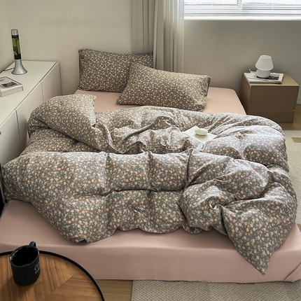 91家纺网 家纺一手货源 找家纺 （总）窝米 2024春季新品全棉双层纱系列四件套