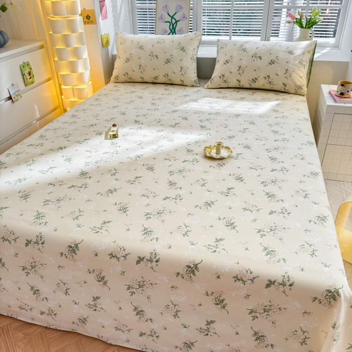 91家纺网 家纺一手货源 找家纺 清雅福 2024新款全棉13372小清新单床单 茶艺