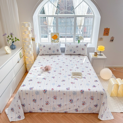 91家纺网 家纺一手货源 找家纺 清雅福 2024新款全棉13372小清新单床单 伯爵夫人