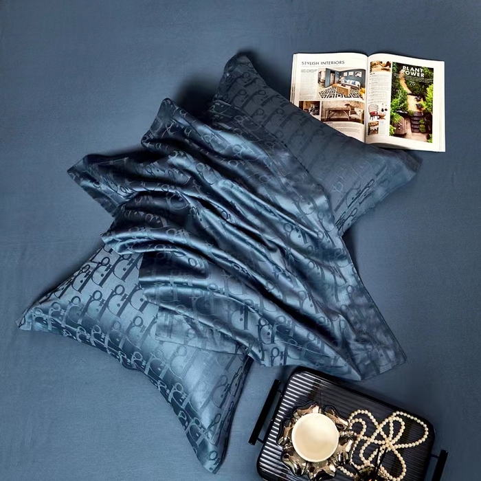 91家纺网 家纺一手货源 找家纺 卡迪亚家纺 2024新款180支长绒棉提花四件套 爵士蓝