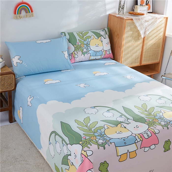 91家纺网 家纺一手货源 找家纺 棉乐町家居 2025新款爆款印花老粗布床单系列 沐恋