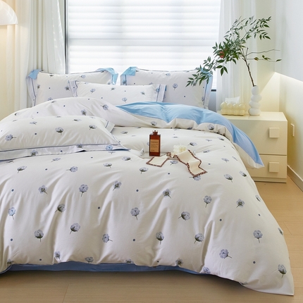 启航家居 2025春夏全棉铂金棉数码印花四件套 知否兰