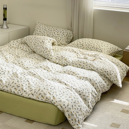 窝米 2024春季新品全棉双层纱系列四件套 芳华