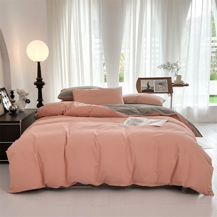 91家纺网 家纺一手货源 找家纺 （总）多品家纺 2024新款全棉纯色双拼四件套