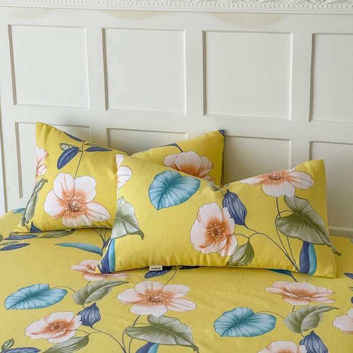 91家纺网 家纺一手货源 找家纺 棉乐町家居 2025新款爆款印花老粗布床单系列 花逝