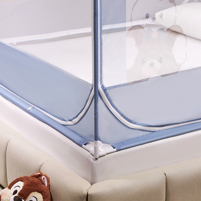 91家纺网 家纺一手货源 找家纺 青竹苑 2024新款围栏款印花坐床蚊帐蒙古包防摔睡帐 围栏-兔兔和熊熊